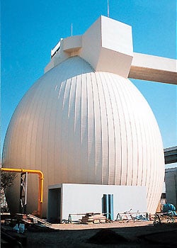 卵形プレストコンクリート汚泥消化タンク