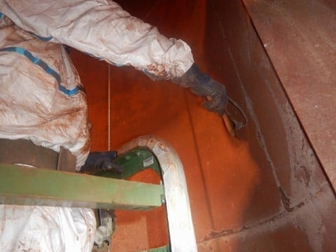 鋼板製内筒内面耐熱耐酸塗装塗替え1