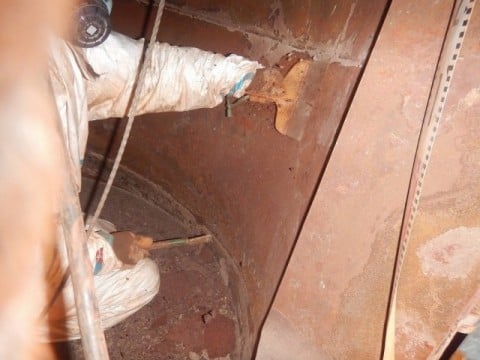 鋼板製内筒内面耐熱耐酸塗装塗替え1