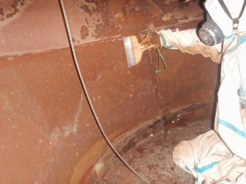 鋼板製内筒内面耐熱耐酸塗装塗替え